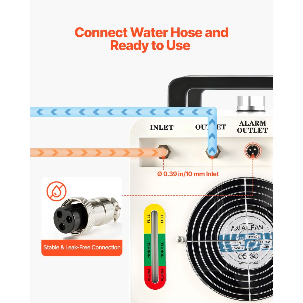 Vevor Industrial Water Chiller 5460 BTU/h Compressor Cooling System for CO2 Laser Engraving & Cutting Machine New