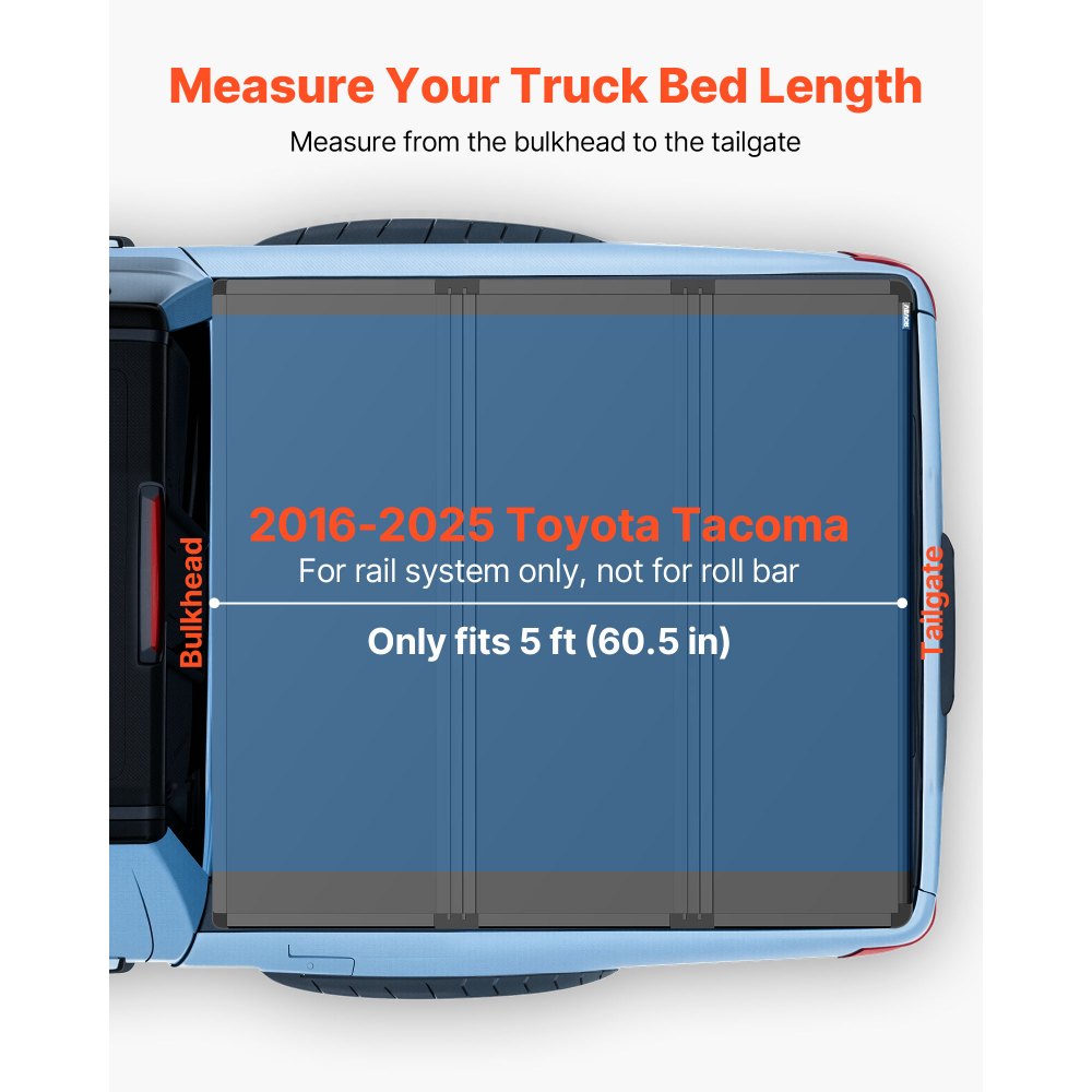 Vevor Truck Bed Tonneau Cover Hard Tri-Fold for 2022-2025 Toyota Tundra 5.6' Bed New