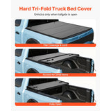 Vevor Truck Bed Tonneau Cover Hard Tri-Fold for 2022-2025 Toyota Tundra 5.6' Bed New