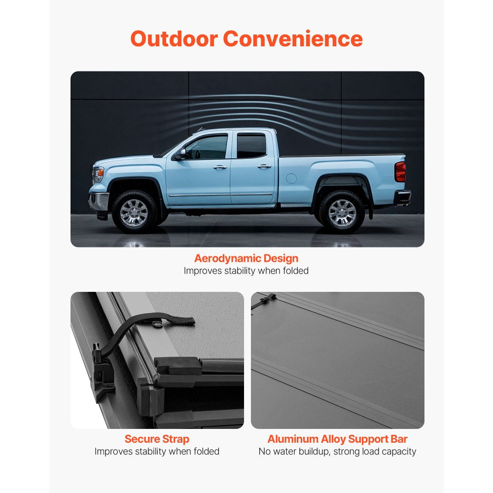 Vevor Truck Bed Tonneau Cover Hard Tri-Fold for 2022-2025 Toyota Tundra 5.6' Bed New