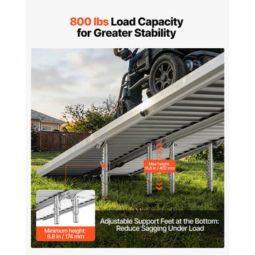 Vevor Wheelchair Ramp 10' Folding Non-Slip Aluminum Portable Threshold Ramp New