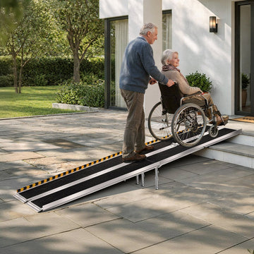 Vevor Wheelchair Ramp 10' Folding Non-Slip Aluminum Portable Threshold Ramp New