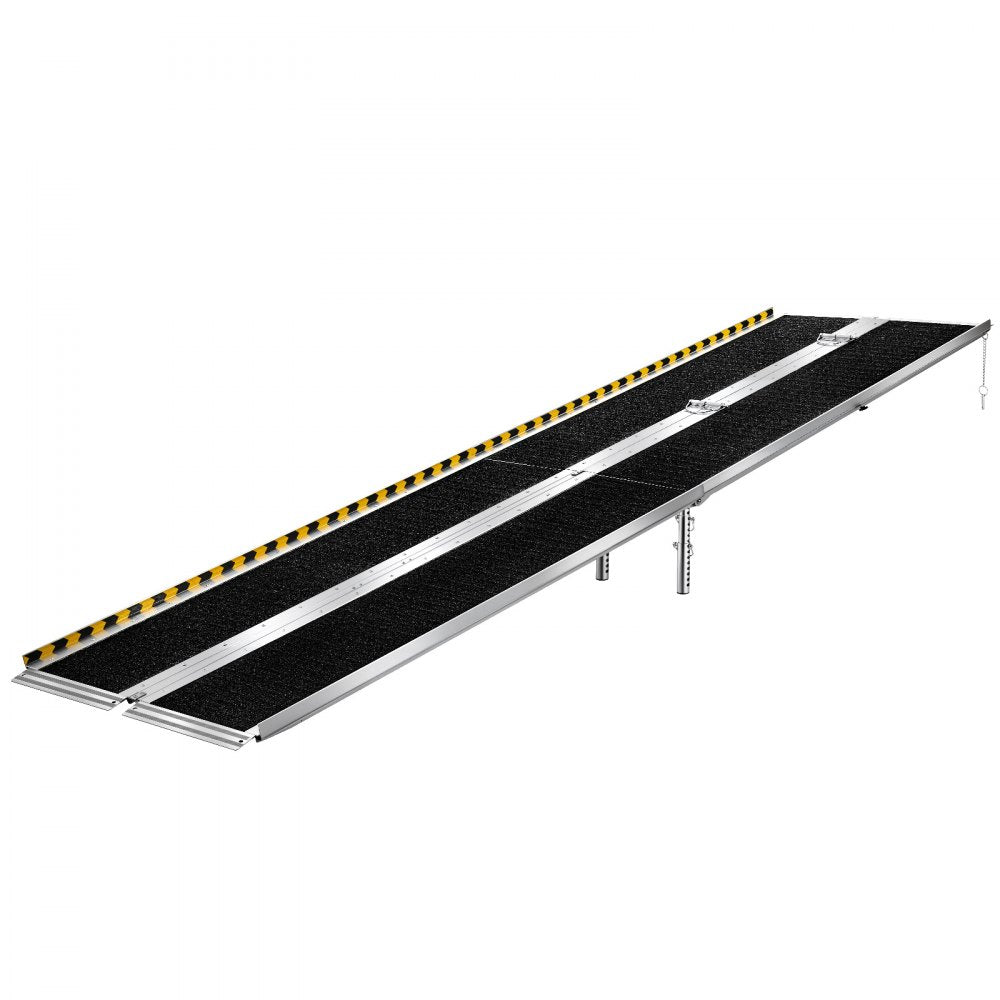 Vevor Wheelchair Ramp 10' Folding Non-Slip Aluminum Portable Threshold Ramp New