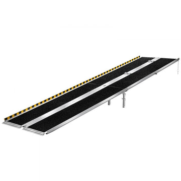 Vevor Wheelchair Ramp 10' Folding Non-Slip Aluminum Portable Threshold Ramp New