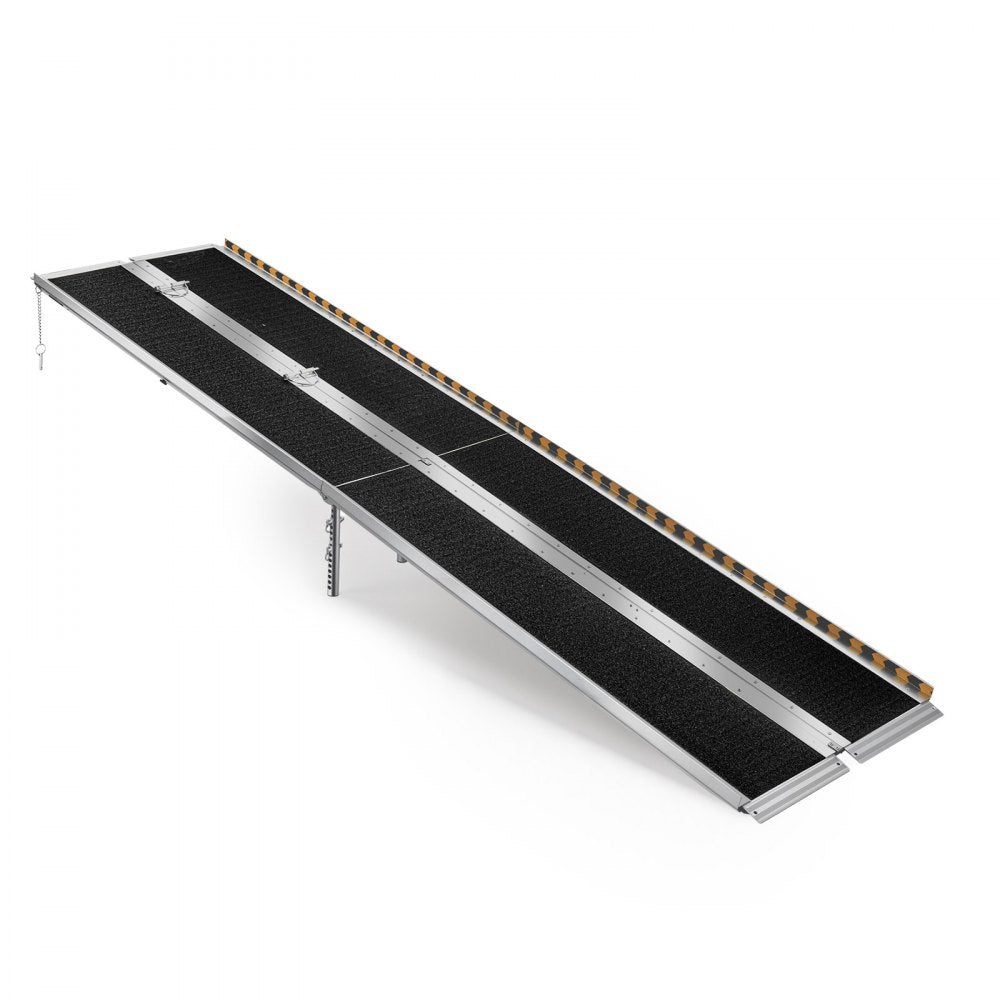 Vevor Wheelchair Ramp 10' Folding Non-Slip Aluminum Portable Threshold Ramp New