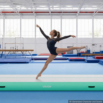 Vevor Inflatable Gymnastics Air Mat 20' x 6.6' x 8" Mint Green New
