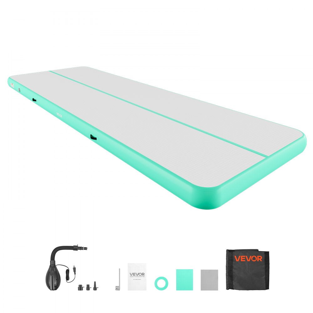 Vevor Inflatable Gymnastics Air Mat 20' x 6.6' x 8" Mint Green New