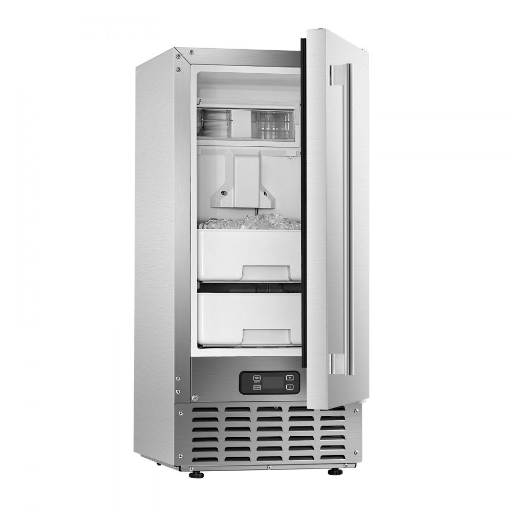 Vevor Ice Maker Undercounter Built-In Nugget 66 lbs/Day Stainless Steel New