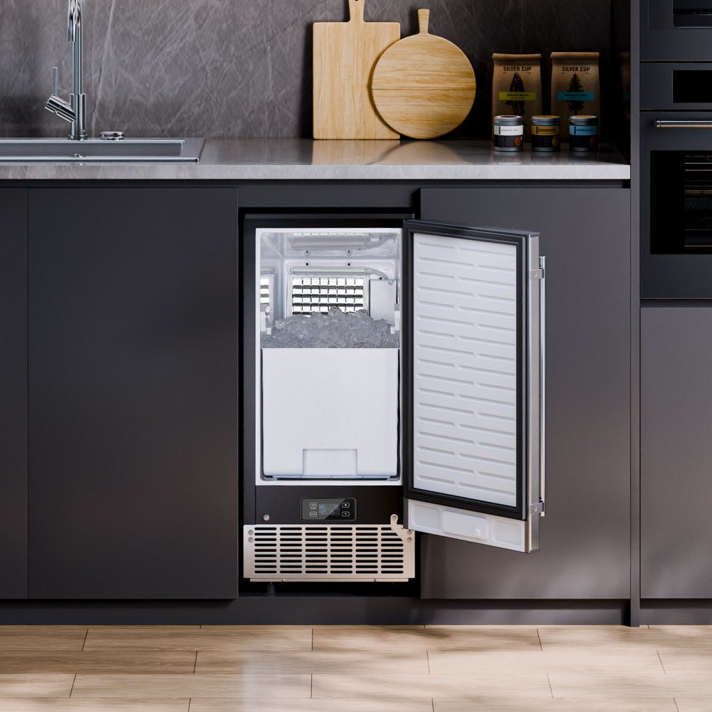 Vevor Ice Maker Undercounter Built-In 80 lbs/Day Reversible Door Stainless Steel New