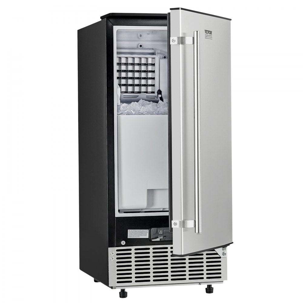 Vevor Ice Maker Undercounter Built-In 80 lbs/Day Reversible Door Stainless Steel New