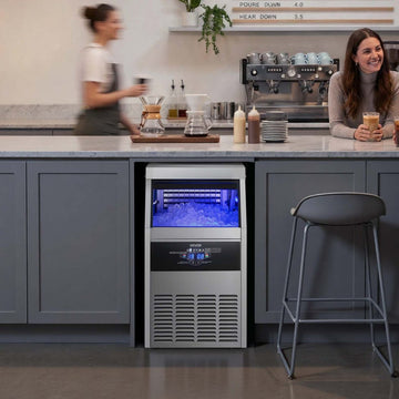 Vevor Ice Maker Commercial Freestanding Under-Counter Stainless Steel 160 lbs/24h with Pump New