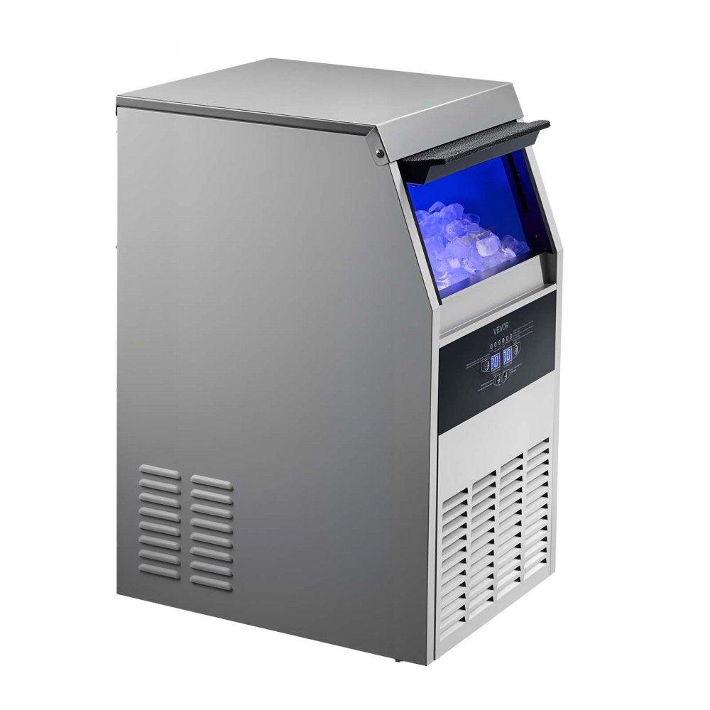 Vevor Ice Maker Commercial Freestanding Under-Counter Stainless Steel 160 lbs/24h with Pump New