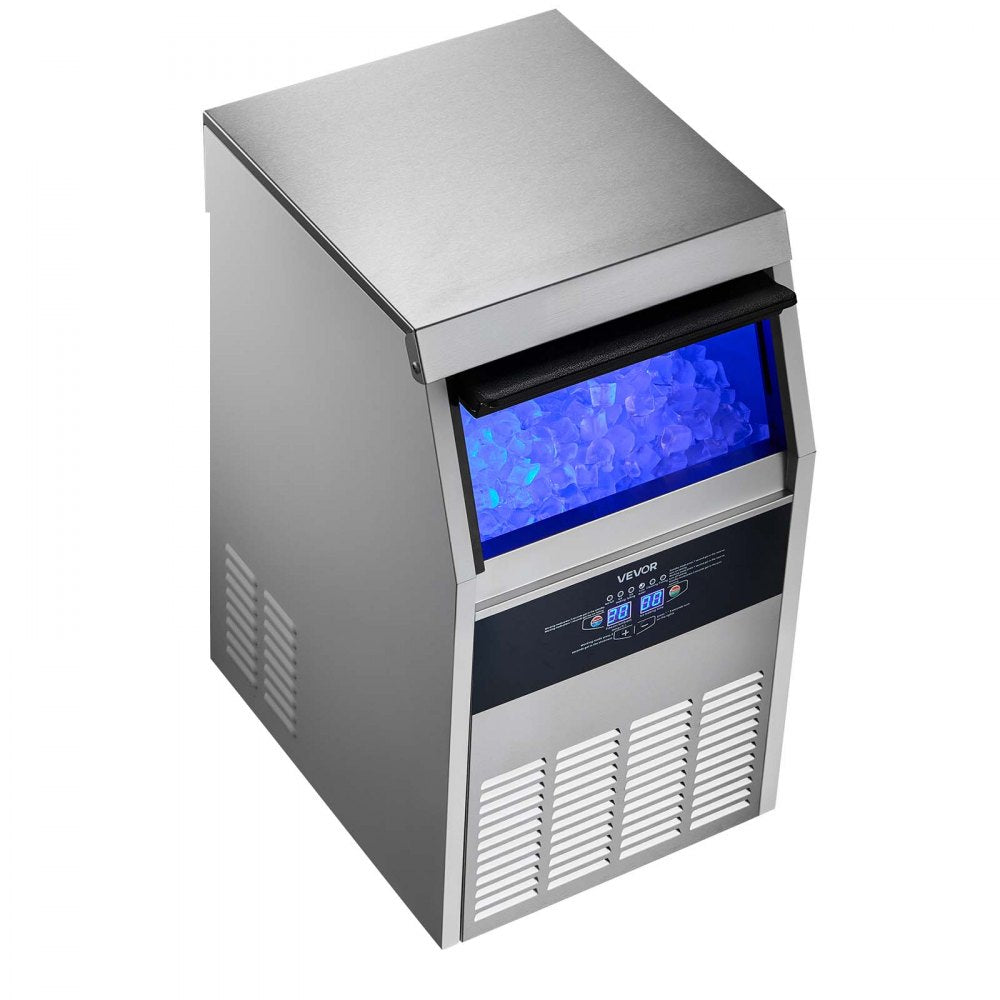 Vevor Ice Maker Commercial Freestanding Under-Counter Stainless Steel 160 lbs/24h with Pump New