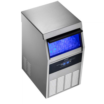 Vevor Ice Maker Commercial Freestanding Under-Counter Stainless Steel 160 lbs/24h with Pump New