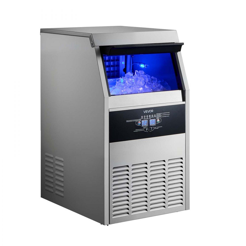Vevor Ice Maker Commercial Freestanding Under-Counter Stainless Steel 160 lbs/24h with Pump New