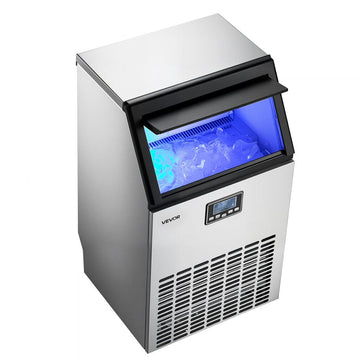 Vevor Ice Maker Commercial Freestanding 100 lbs/24h 26 lbs Storage Stainless Steel New