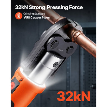 Vevor Press Tool 18V Electric Pipe Crimping Tool with 6 VUS Jaws New