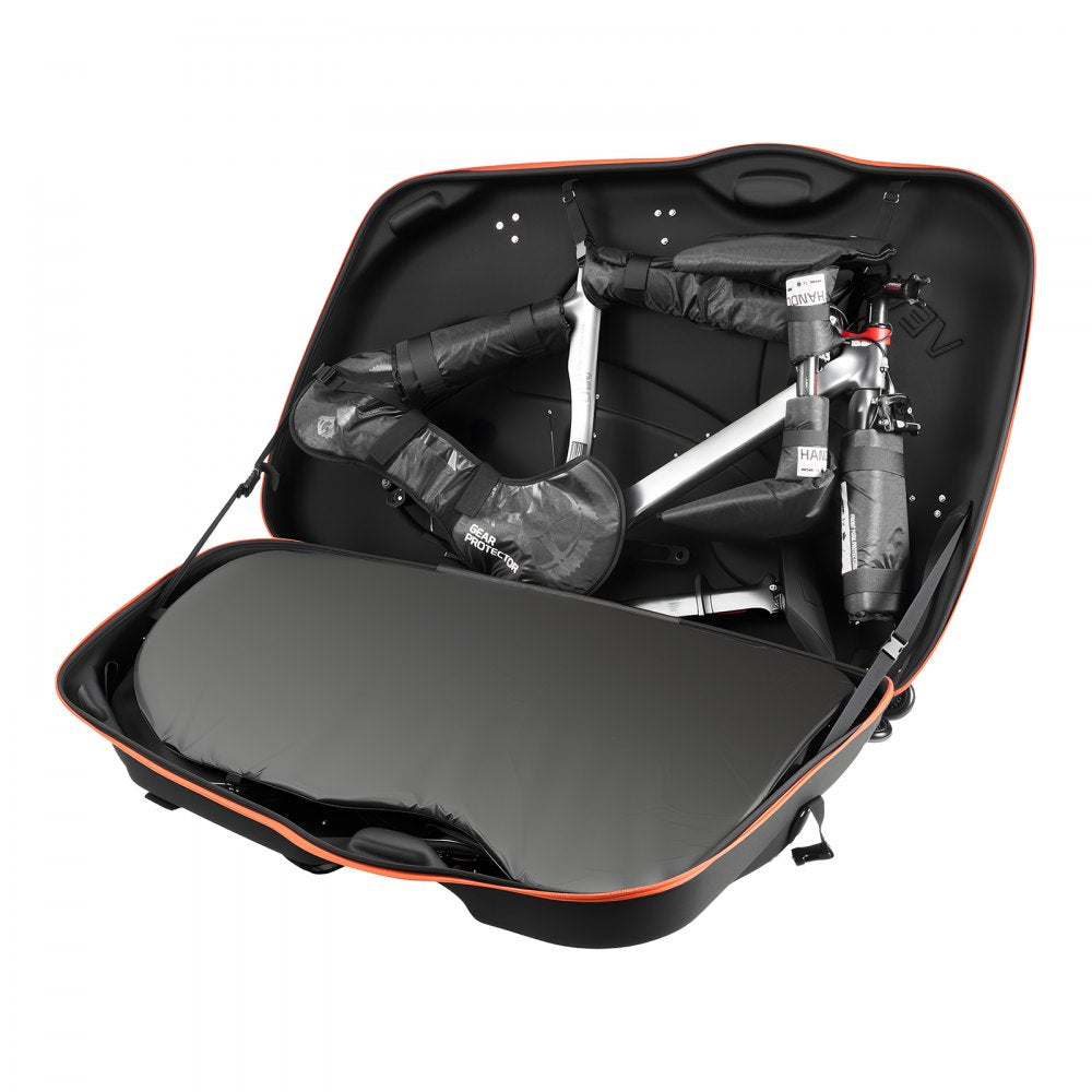 Vevor Bike Travel Case EVA Hard Shell Bicycle Bag w/ TSA Lock & Wheels New