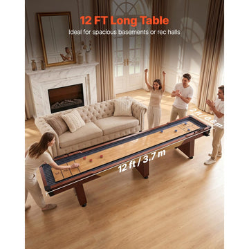 Vevor Shuffleboard Table 12' 2-in-1 Bowling Combo Set New