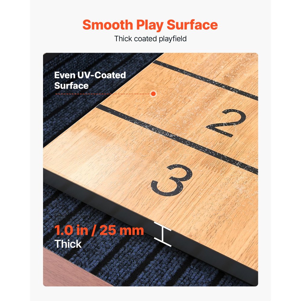 Vevor Shuffleboard Table 12' 2-in-1 Bowling Combo Set New