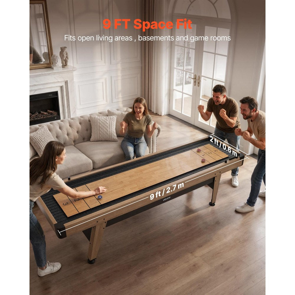 Vevor Shuffleboard Table 9' Scratch-Resistant Game Room Set New