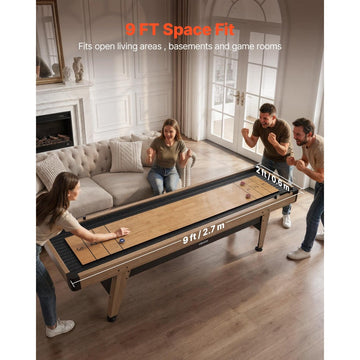 Vevor Shuffleboard Table 9' Scratch-Resistant Game Room Set New
