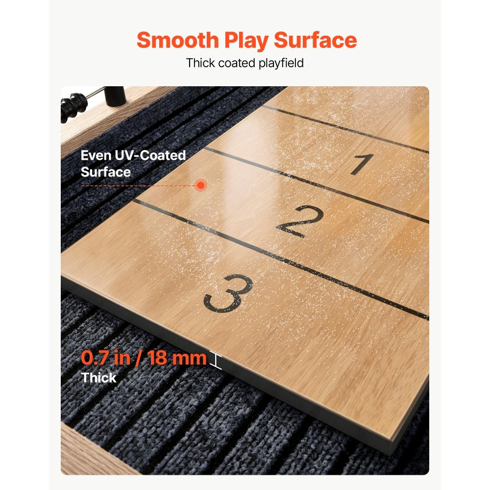 Vevor Shuffleboard Table 9' Scratch-Resistant Game Room Set New