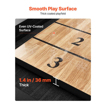 Vevor Shuffleboard Table 9' LED 2-in-1 Bowling Combo Set New