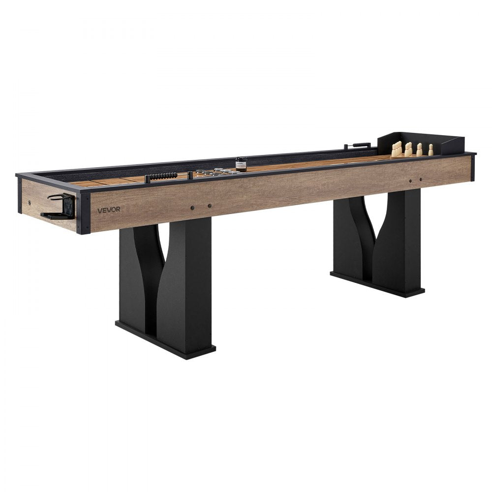 Vevor Shuffleboard Table 9' LED 2-in-1 Bowling Combo Set New