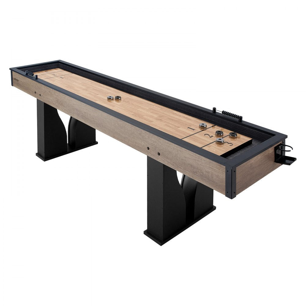 Vevor Shuffleboard Table 9' LED 2-in-1 Bowling Combo Set New