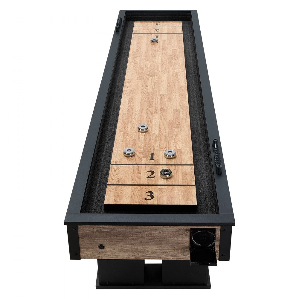 Vevor Shuffleboard Table 9' LED 2-in-1 Bowling Combo Set New