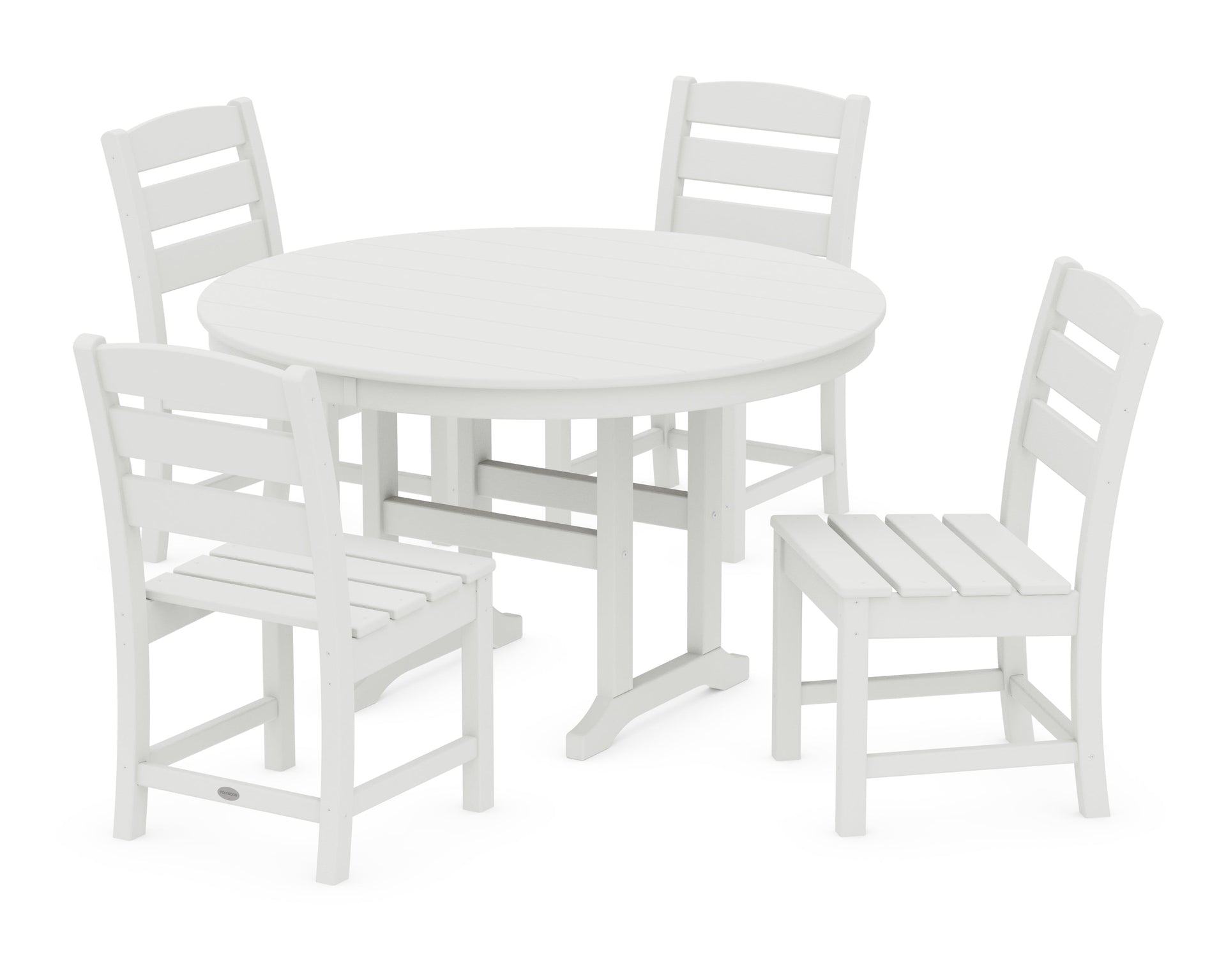Lakeside 5-Piece Round Farmhouse Side Chair Dining Set