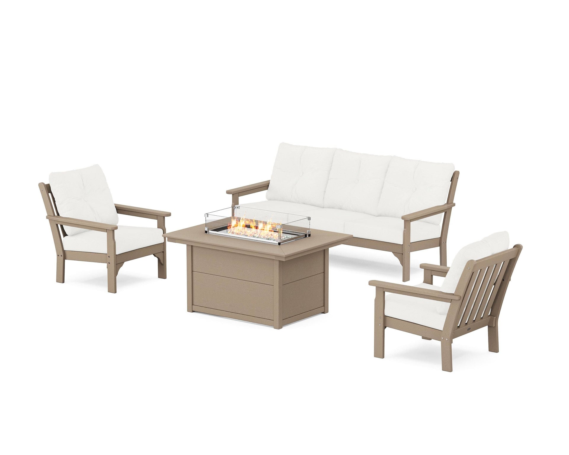 Vineyard Deep Seating Fire Pit Table Set
