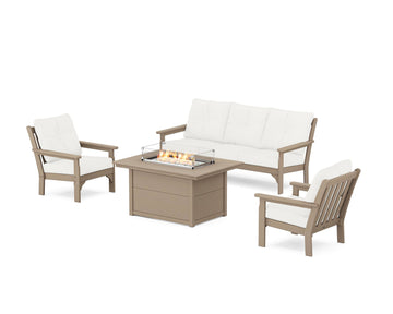 Vineyard Deep Seating Fire Pit Table Set
