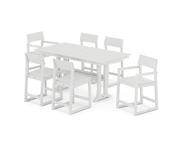 EDGE 7-Piece Farmhouse Counter Set with Trestle Legs