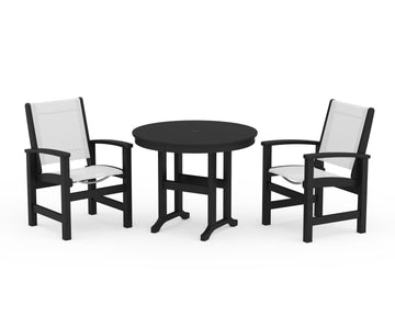 Coastal 3-Piece Round Dining Set