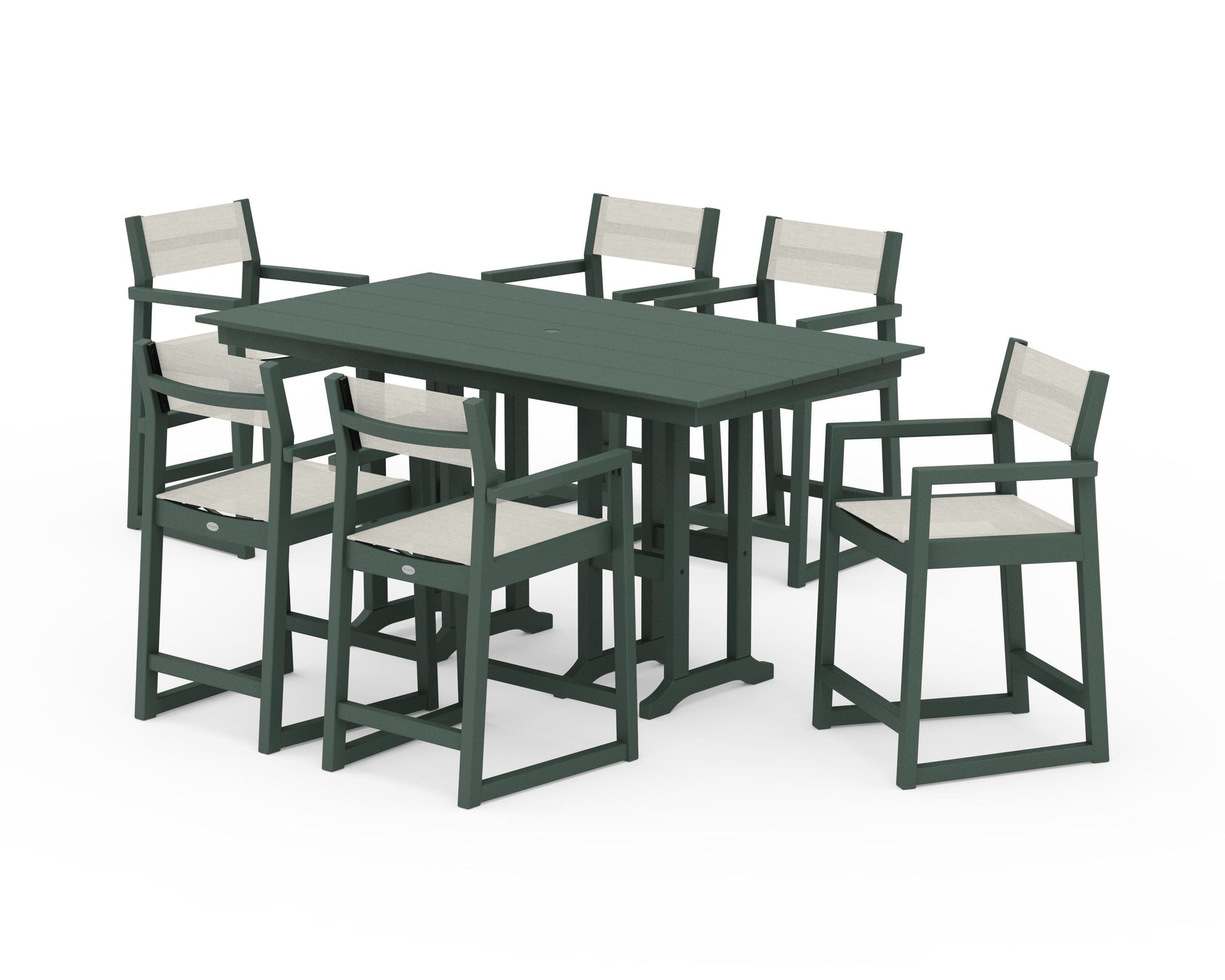EDGE Sling Arm Chair 7-Piece Farmhouse Counter Set