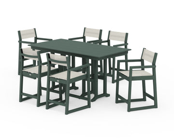EDGE Sling Arm Chair 7-Piece Farmhouse Counter Set