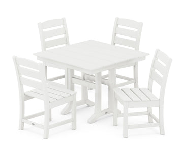 Lakeside 5-Piece Farmhouse Trestle Side Chair Dining Set
