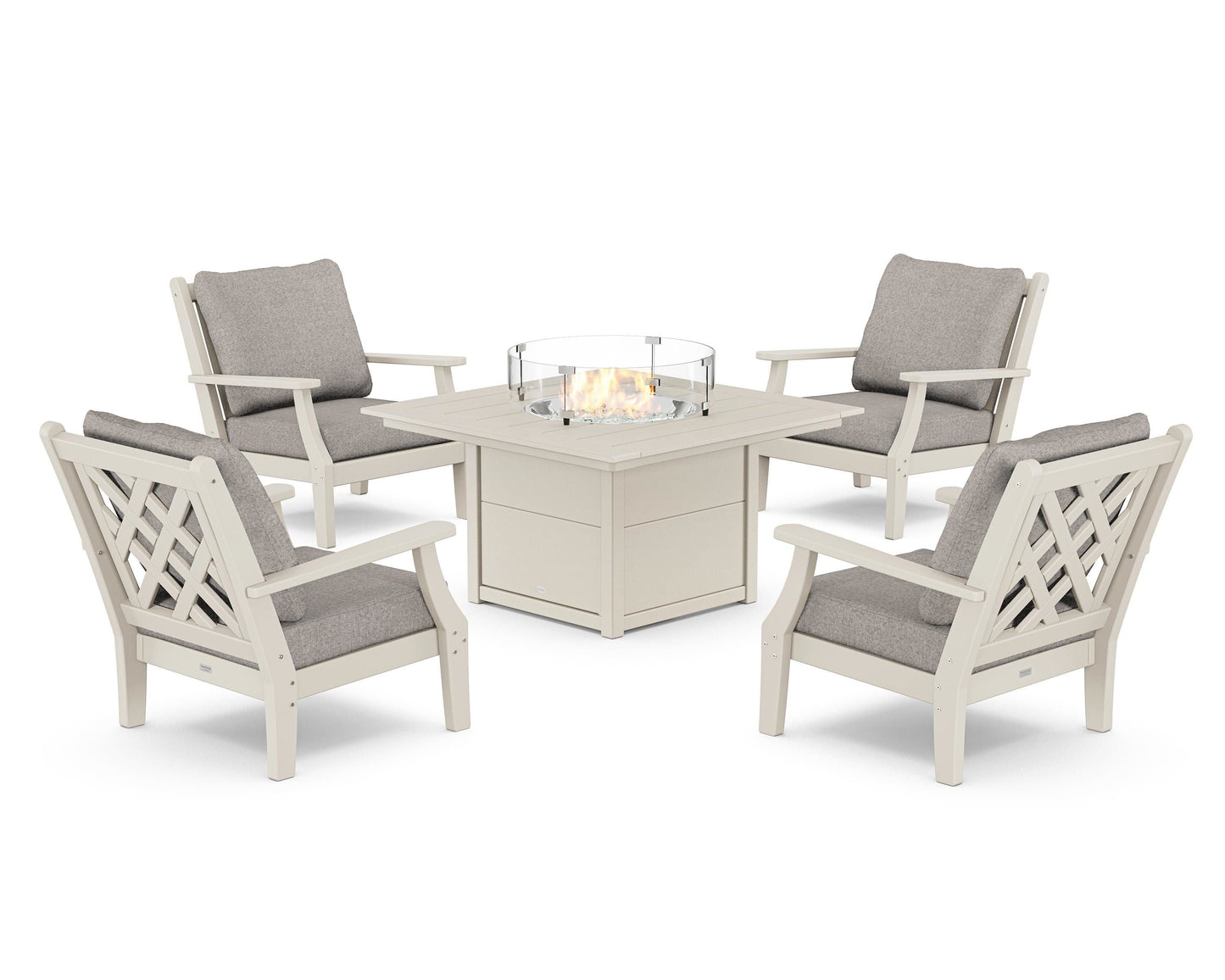 Wovendale 5-Piece Deep Seating Set with Fire Pit Table
