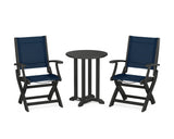 Coastal Folding 3-Piece Round Bistro Dining Set