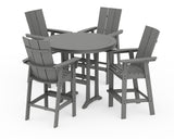 Modern Curveback Adirondack 5-Piece Nautical Trestle Bar Set
