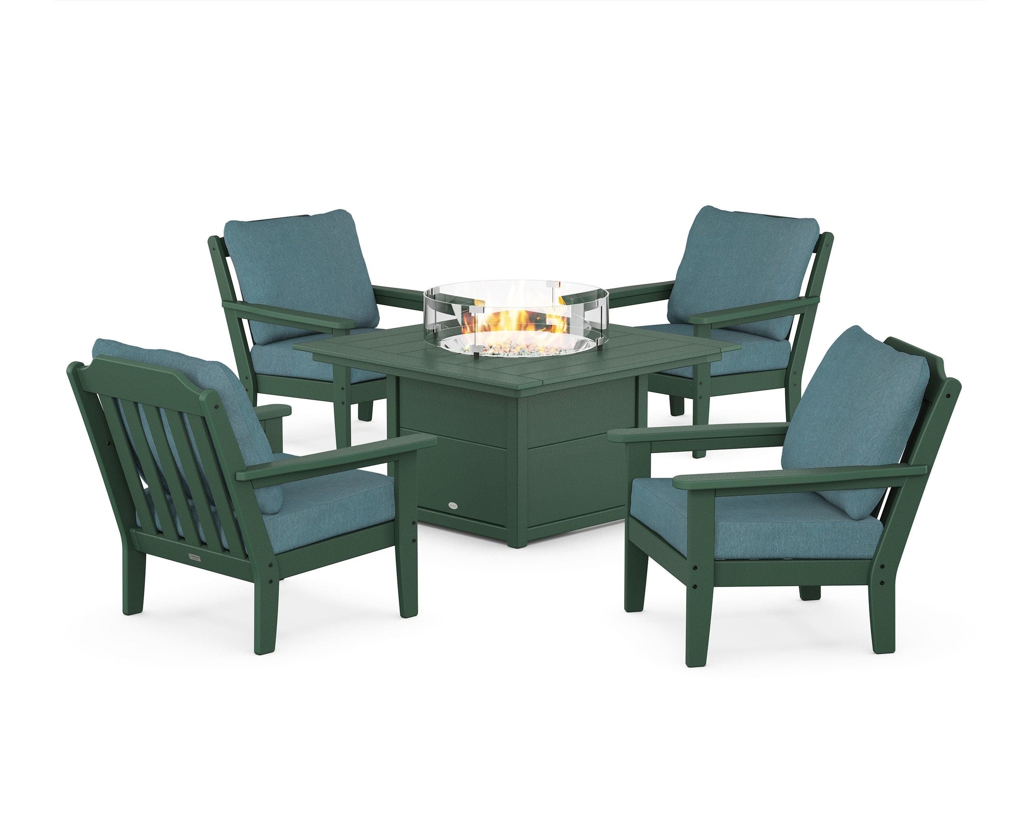 Cottage 5-Piece Deep Seating Set with Fire Pit Table
