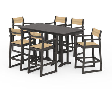 EDGE Sling Arm Chair 7-Piece Farmhouse Bar Set