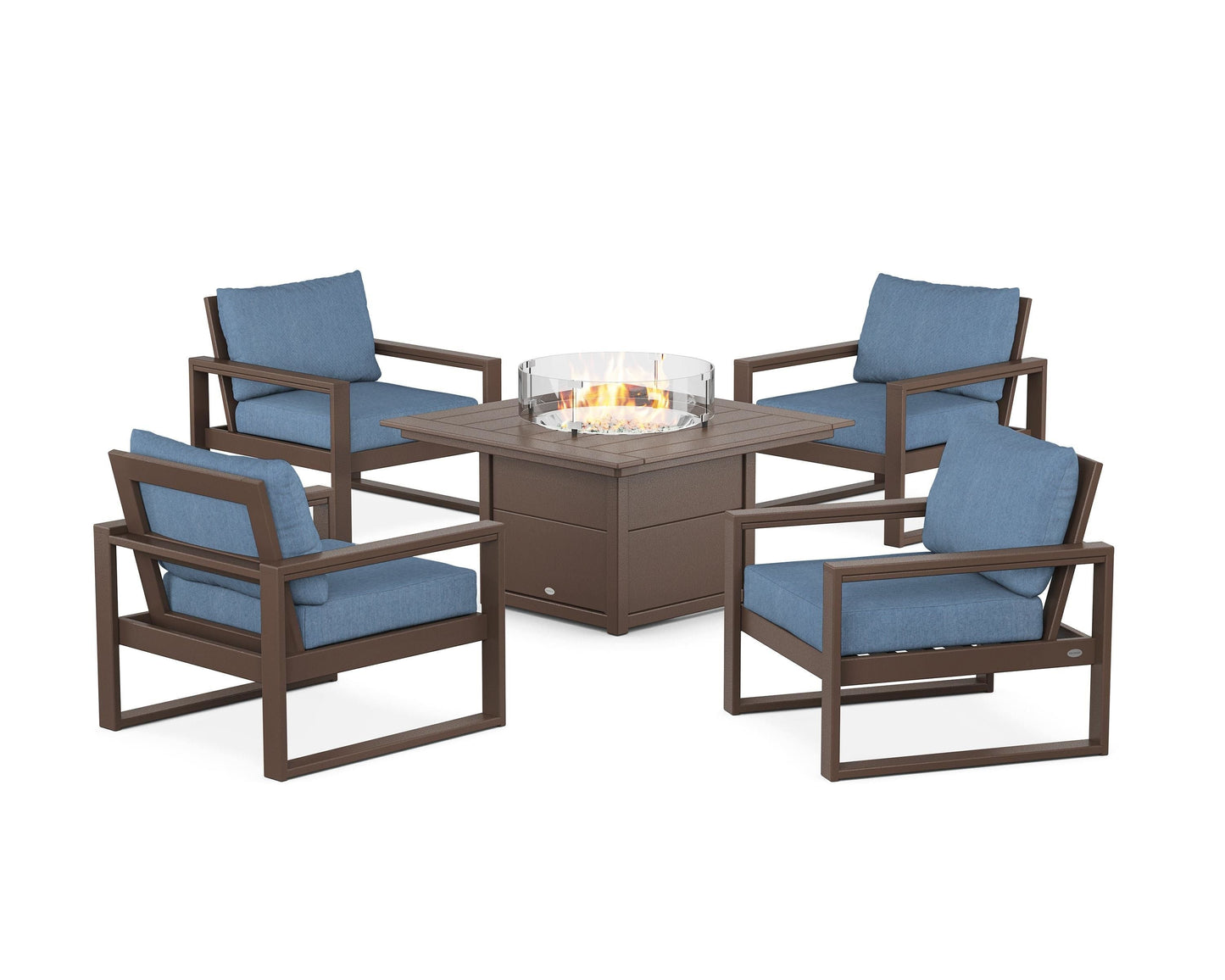 EDGE Sectional 5-Piece Deep Seating Set with Fire Pit Table