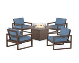 EDGE Sectional 5-Piece Deep Seating Set with Fire Pit Table