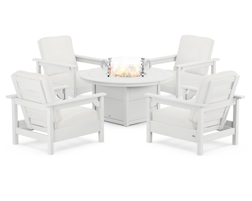 Club 5-Piece Conversation Set with Fire Pit Table
