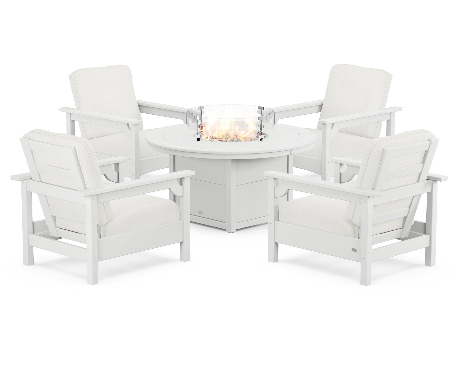 Club 5-Piece Conversation Set with Fire Pit Table