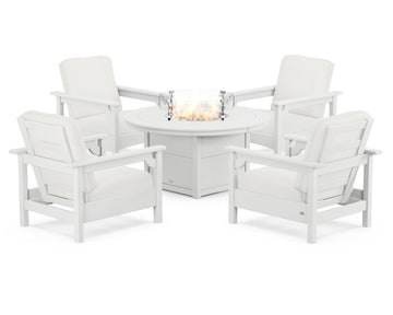 Club 5-Piece Conversation Set with Fire Pit Table