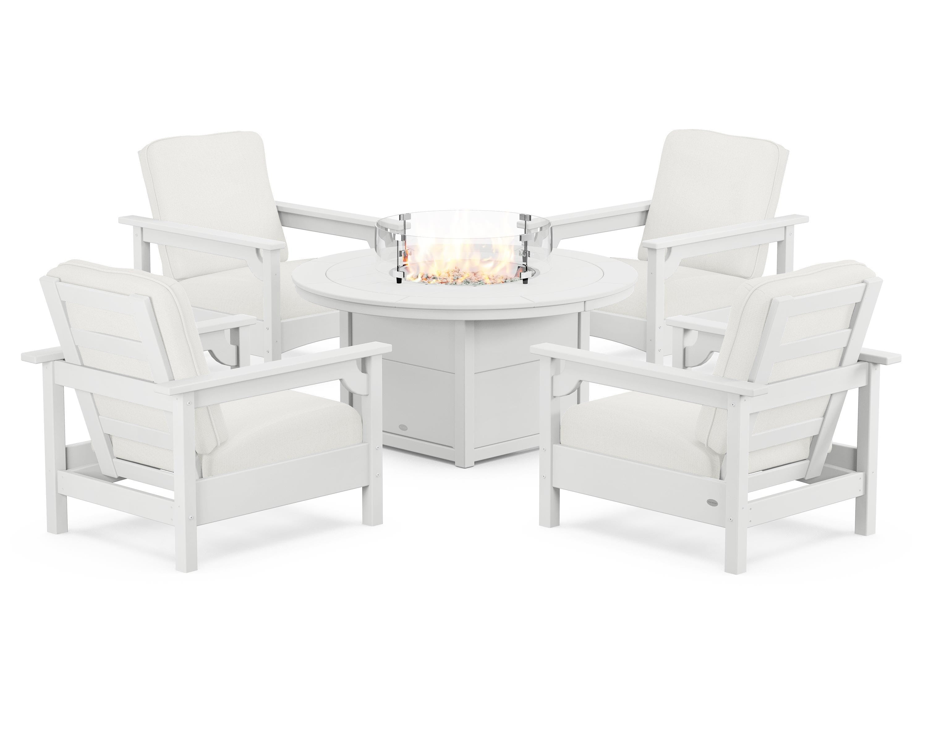 Club 5-Piece Conversation Set with Fire Pit Table
